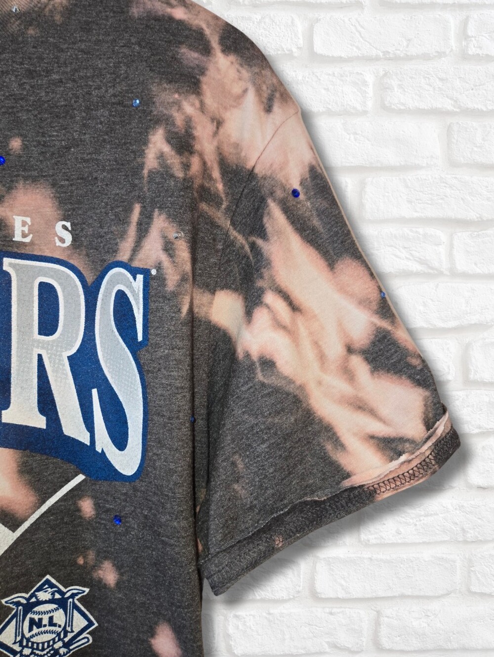 Los Angeles Dodgers Crop Top W/Rhinestones - Picture 5 of 6